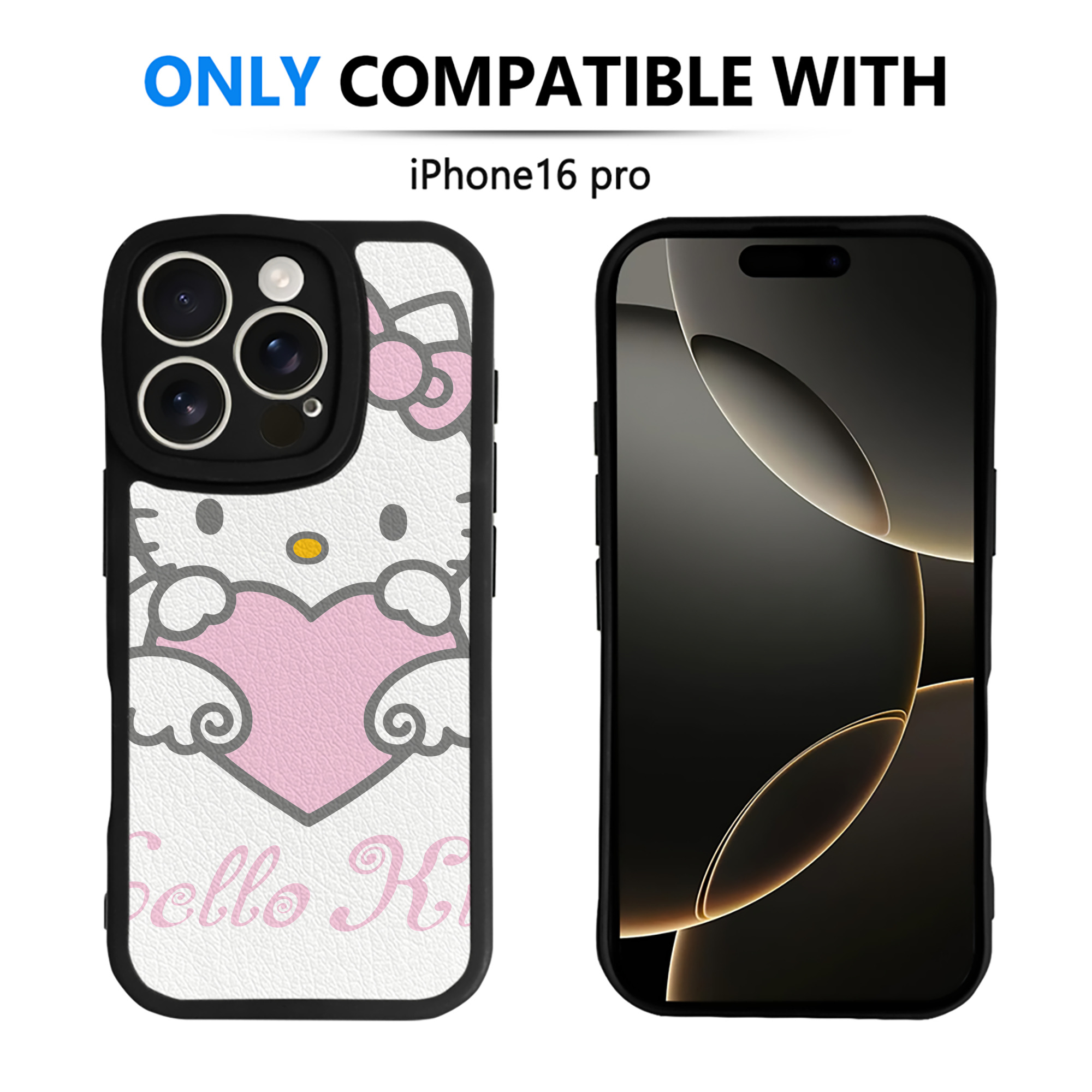 （画像用） Hello Kitty ハローキティ 【iPhone 16シリーズ対応】シリコンスマホケース（レザー調） 材質：シリコン